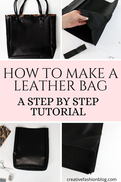 Make A Purse Diy, Making A Purse Diy, Diy Handbags And Purses How To Make, How To Make Bag Handles, Make A Leather Bag, How To Make A Leather Purse, Sewing Leather Bags Tutorials, Making A Leather Bag, Leather Patchwork Ideas