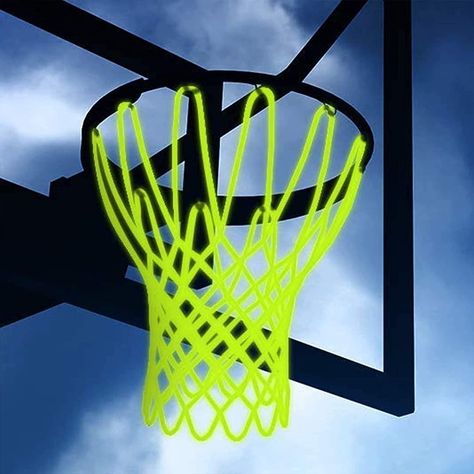 Nightlight Basketball Net Luminous Outdoor Portable Sun Powered Sports Nylon Hoop Net, Dark Net, Basketball Accessories, Sun Power, Basketball Net, Ncaa Basketball, Basketball Hoop, Sports Basketball, Basketball Teams