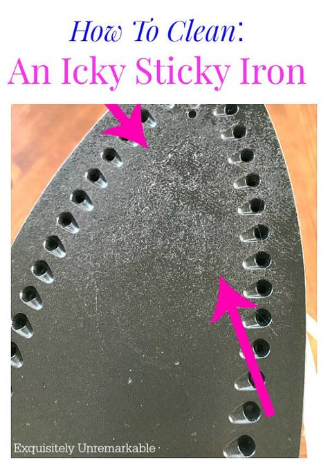 How To Clean An Iron with natural DIY cleaners. Remove that burnt on, rusty, sticky mess from your iron. No need to use chemicals, this method will quickly clean your iron without damage. Cleaning Iron Plate, Clean An Iron, Remove Sticky Residue, Window Cleaning Tips, Iron Cleaner, Iron Plate, What To Use, Diy Cleaners, Cleaners Homemade