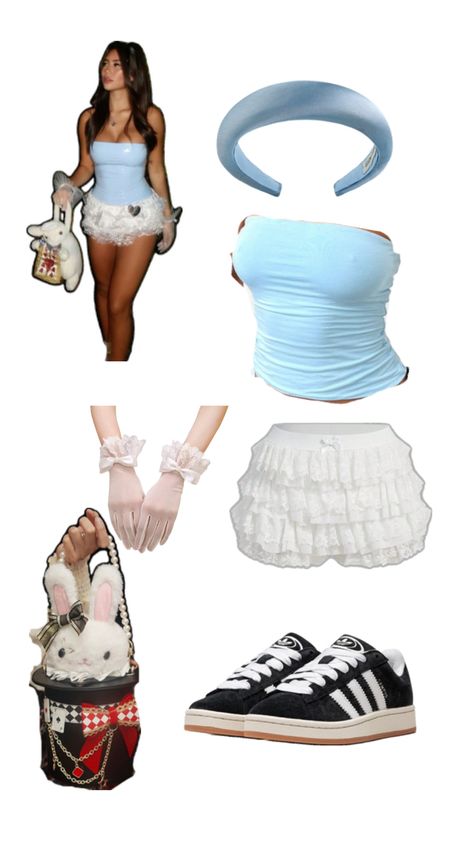 Alice And Wonderland Halloween Costume, Alive And Wonderland Costume, Alive In The Wonderland Costume, Alice In Wonderland Costume Aesthetic, Easy Alice In Wonderland Costume, Costume With Glasses, Diy Alice In Wonderland Costume, Alice In Wonderland Costume Ideas, Halloweekend Costumes