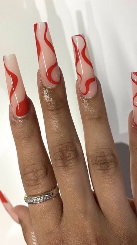 Nails Trending, Acrylic Toe Nails, Trending Nails, Red Acrylic Nails, Dope Nail Designs, Long Acrylic Nails Coffin, Rose Nails, Nails Red, Long Square Acrylic Nails