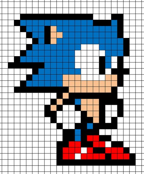 Sonice The Hedgehog Minecraft Pixel Art Template Coding Sites, Perler Christmas, Image Pixel Art, Pixel Art Minecraft, Modele Pixel Art, Seni Pastel, Pixel Art Pokemon, Mode Retro, Graph Paper Drawings