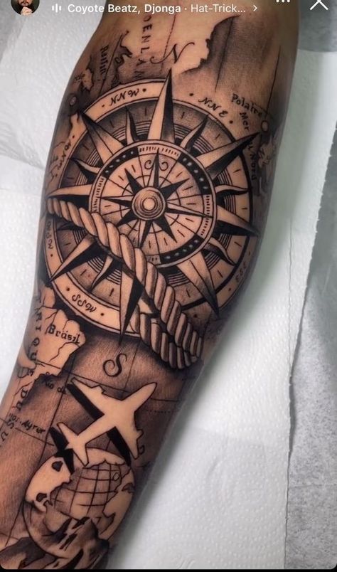 In this post, we’ve rounded up 12 of the best compass tattoo designs for men. Compass tattoos exude a certain sense of adventure. Tattoos Arm Mann, Tattoo Bicep, Compass And Map Tattoo, Tato Maori, Nautical Tattoo Sleeve, Forearm Band Tattoos, Compass Tattoo Design, Cool Arm Tattoos, Tato Lengan