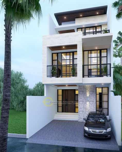 3 Storey House Design, Home Designs Exterior, Narrow House Designs, Pelan Rumah, 2 Storey House Design, Two Story House, Modern Small House Design, Small House Design Exterior, House Design Exterior