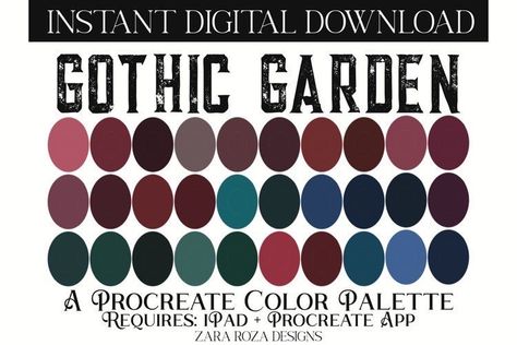 Goth Pallete Color, Boho Goth Color Palette, Addams Family Color Palette, Goth Colour Palette, Witch Aesthetic Color Palette, Goth Color Pallet, Goth Color Palette, Gothic Color Palette, Green Swatches