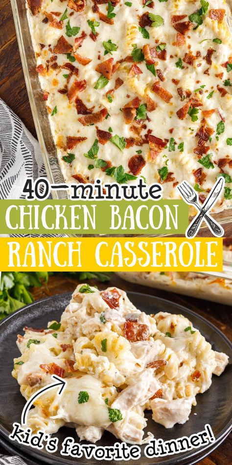 Shredded Chicken Recipes Casserole, Chicken Bacon Casserole, Shredded Chicken Casserole, Chicken Bacon Ranch Bake, Chicken Bacon Recipes, Bacon Ranch Casserole, Boiled Chicken Recipes, Baked Ranch Chicken, Easy Shredded Chicken