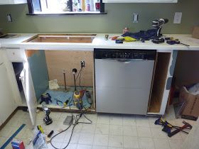 My Stupid House: Installing A Full Size Dishwasher In Old Shallow Cabinets Dishwasher Cabinet, Shallow Cabinets, Dishwasher Installation, Modular Kitchen Cabinets, Cheap Kitchen Cabinets, Dishwasher Magnet, Diy Kitchen Remodel, Built In Dishwasher, Old Cabinets