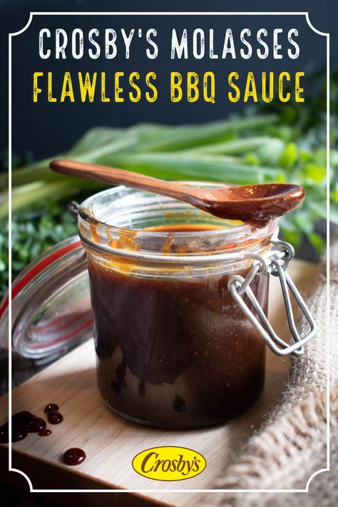 This BBQ Sauce recipe has a perfect balance of sweetness and acidity, it lends itself to so many uses: as a marinade, a grilling glaze, or even a dipping sauce. Easy enough for nearly anyone in the family to stir up, you’ll never buy a bottle of factory-made sauce again! Bbq Sauce With Molasses, Molasses Bbq Sauce Recipe, Home Made Bbq Sauce, Barbecue Sauces, Barbeque Sauce Recipe, Make Bbq Sauce, Molasses Recipes, Homemade Bbq Sauce Recipe, Bbq Sauces