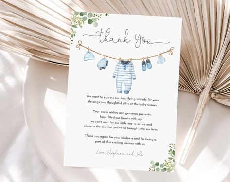 How to Throw a Baby Shower No One Will Forget - Lady Celebrations Thank You Cards For Baby Shower Gifts, Baby Shower Thank You Notes, Baby Shower Thank You Cards Wording, Laundry Blue, Boy Baby Clothes, Thank You Card Wording, Baby Thank You Cards, Baby Kleidung, Baby Shower Outfit