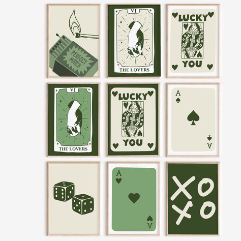 This Lucky you forest green and beige card bundle of mix'n'match digital download prints looks great in sets or as individual prints. You can print from big too small in all of the prints. All 16 images included in all sizes to create gallery walls. Perfect for a game room, lounge, dorm room or bedroom art. So easy to download and use. DOWNLOAD ALL SIZES INCLUDED AND USE (FOR PERSONAL USE ONLY) AS MANY TIMES AS YOU LIKE! The printable wall art files, available instantly to download, include over Wall Art Bundle, Wall Art Gallery Bedroom, Dark Green Wall Art, Minimalist Digital Art, Poster Green, Aesthetic Prints, Funny Wall Art, Trendy Aesthetic, Gallery Walls