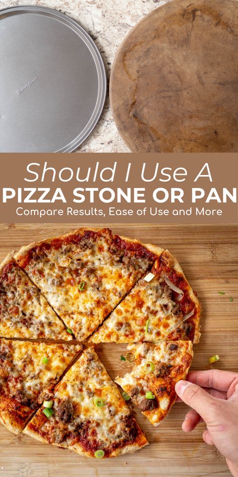 If you've been wondering, ""Is a pizza stone worth it? Can I make great pizza with a baking sheet? Is it difficult to make pizza with a stone?"", then you've come to the right place! Read on to learn the key differences between using a pizza stone and pan in order to make the right decision for your homemade pizza night. Homemade Pizza On Pizza Stone, Pizza On Pizza Stone In Oven, Using A Pizza Stone, How To Use A Pizza Stone, Pizza On The Grill With Stone, Pizza Stone How To Use A, Pizza On A Pizza Stone, Pilsbury Pizza Dough, Fresh Dough Pizza