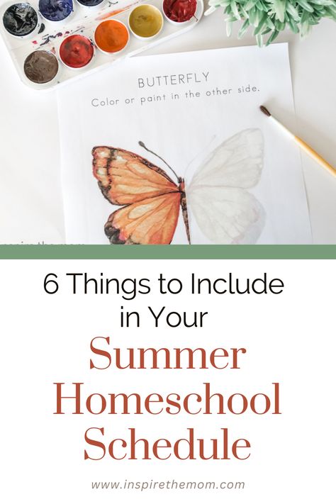 Making a summer homeschool schedule? Check out these 6 suggestions of things to include into your summer homeschool schedule to make it full of fun and learning. May Homeschool Themes, Summer Homeschool Preschool, Summer Home School Themes, Homeschool Summer Activities, Homeschool Summer Ideas, Homeschool Summer Schedule, Summer Homeschool Ideas, Summer Learning Schedule, Homeschool Summer