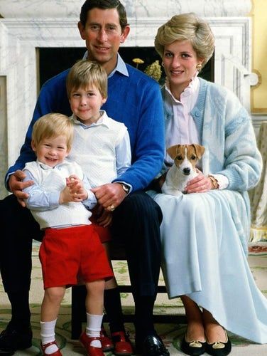 1986 Welcome to the Christmas card, Tigga! The sweet pooch looked so comfy on Princess Diana's lap, while the children--in typical kid fashion--just couldn't hold still and smile for the camera. Still, this group shot is adorable. Vévodkyně Kate, Royal Family Christmas, Prințesa Diana, Prins Charles, Putri Diana, Princ Harry, Prince William Et Kate, Royal Family Portrait, Prins William