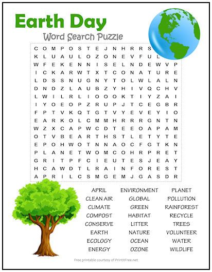 Earth Day Word Search Puzzle | Print it Free Earth Day Free Printables For Kids, Earth Day Word Search Free, Earth Day Puzzles, Environment Worksheets For Kids, Earth Day Printables Free, Earth Day Word Search, Earth Day Facts, Earth Day Worksheets, Word Puzzles For Kids