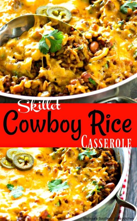 Cowboy Rice, Melissas Southern Style Kitchen, Food Recipes Dinner, Beef Casseroles, Recipes Cheap, Halloween Food Appetizers, Recipes Italian, Cheap Food, Recipes Beef