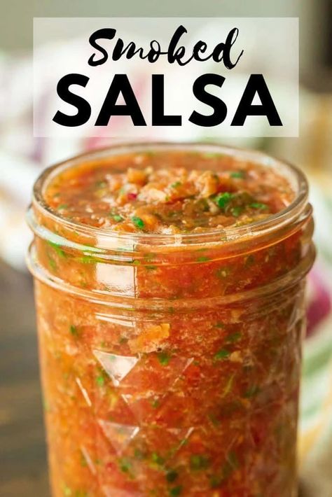 Smokey Salsa Recipe, Smoked Salsa Recipe Traeger, Smoked Salsa Recipe, Smoked Salsa, Smoked Recipes, Traeger Grill Recipes, Smoked Tomatoes, Sweet Potato Nachos, Homemade Salsa Recipe