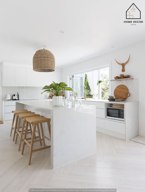 Bunnings Kitchen, Coastal Kitchen Ideas, White Kitchen Inspiration, Coastal Kitchen Design, Scandinavian Kitchen Design, White Kitchen Design, Coastal Kitchen, Scandinavian Kitchen, House Inside