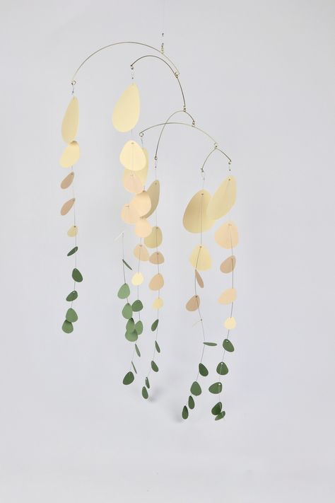 Arch Structure, Kinetic Mobile, Forest Green Color, Diy Mobile, Kinetic Art, Neutral Interiors, Hanging Mobile, Etsy Fashion, Spring Decor