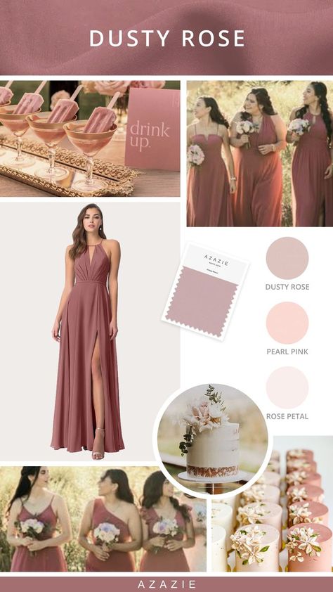 Your dress doesn't exist only in your dreams—we have it! Dusty Rose Bridesmaid Dress, Dusty Rose Wedding Colors, Dusty Rose Bridesmaid, Rose Bridesmaid Dress, 35th Wedding Anniversary, Fall Wedding Color Palette, Disney Wedding Theme, Rose Bridesmaid Dresses, Dusty Rose Wedding