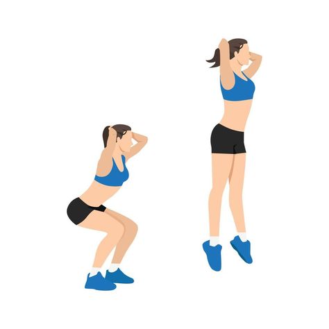 Squats Exercise, Saturday Workout, Cute Sketches, Squat Workout, Flat Vector Illustration, Jump Squats, Weekly Workout, Flat Vector, Sit Up