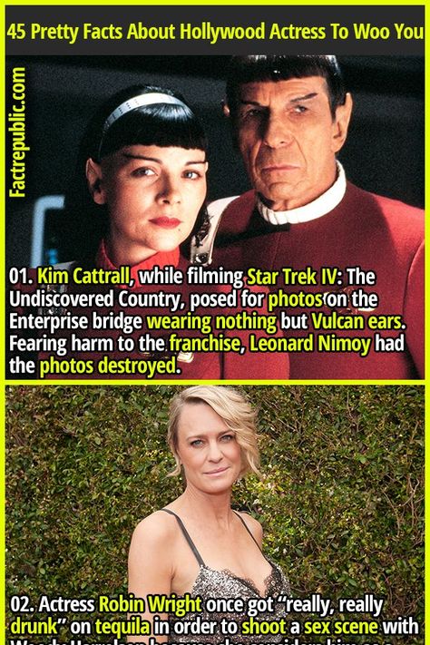 Uma Thurman Movies, Star Trek Ring, Trekking Quotes, Star Trek Bridge, Fact Republic, Kim Cattrall, Star Trek Art, Robin Wright, Leonard Nimoy