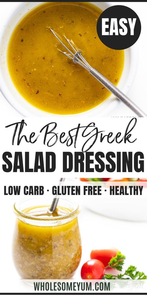 The Best Greek Salad Dressing Recipe Best Greek Salad Dressing, Keto Sauce, Greek Salad Dressing Recipe, Healthy Dressing Recipes, Best Greek Salad, Mediterranean Recipes Healthy, Traditional Greek Salad, Mediterranean Diet Recipes Dinners, Healthy Dressing