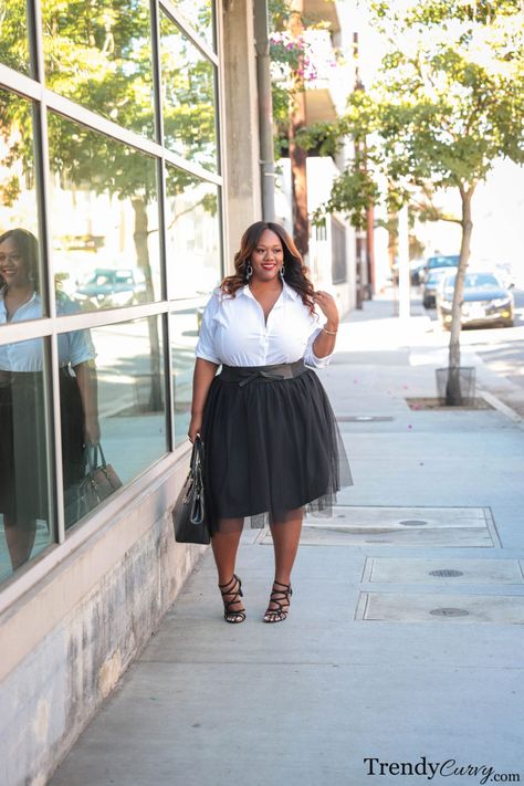 Tulle Skirt Outfit, Black Tulle Skirt, Tulle Skirts Outfit, Tulle Skirt Black, Big Girl Fashion, Curvy Plus Size, Black Tulle, Trendy Plus Size Clothing, Plus Size Fashion For Women