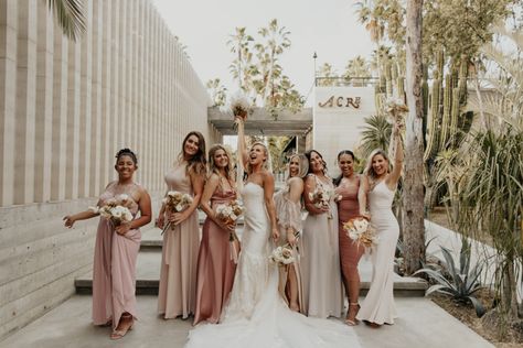 Light pink bridesmaid dresses