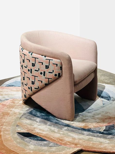 Fabrics with curvilinear patterns or floral art work make ‘chubby’ furniture feel all the more inviting. The Dare, Patterns Floral, Geometric 3d, Dining Room Interiors, Exclusive Furniture, Decor Furniture, Vibrant Colours, Luxury Living Room, Modern Elegance