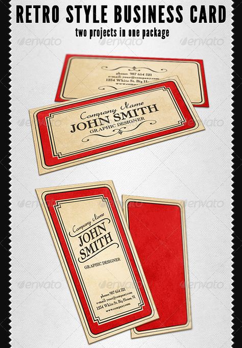 Retro Style Business Card | Download: http://graphicriver.net/item/retro-style-business-card/140190?WT.ac=search_itemWT.z_author=Martin_Tref=ksioks Retro Business Card, Vintage Business Cards, Business Cards Photography, Metal Business Cards, Business Cards Simple, Name Card Design, Vintage Business, Artist Business, Free Business Cards