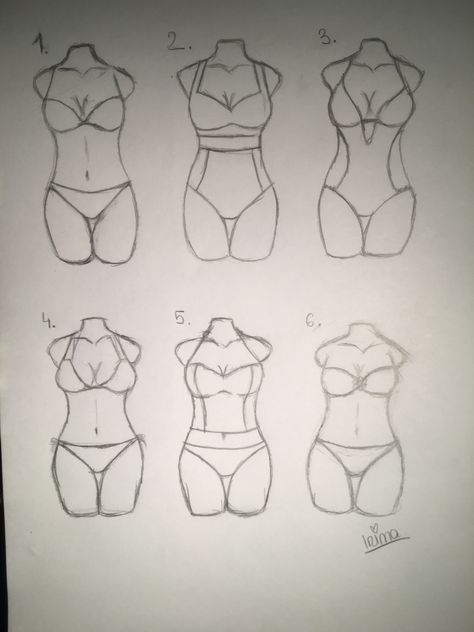 How To Draw Swimsuit, Female Clothes Drawing Outfit Reference, Swimsuit Drawing Reference, Bathing Suit Drawing, Swimsuit Sketch, Swimsuit Reference, Swimsuit Drawing, Body Type Drawing, Drawing Hairstyles