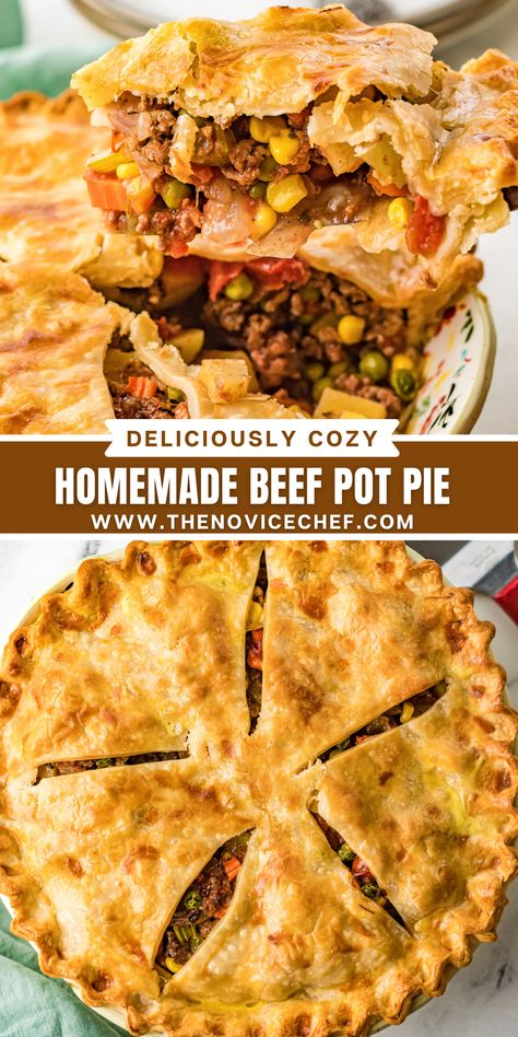 Beef Pie Recipe, Beef Pot Pie Recipe, Pot Pie Recipe Easy, Beef Pot Pie, Dinner Pies, Vegetable Pot Pies, Beef Pot Pies, Meat Pie Recipe, Beef Pies