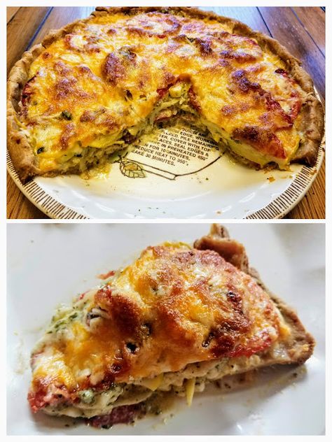 Tomato Zucchini Pie, Zucchini Tomato Pie, Zucchini Pie Recipes, Zucchini And Cheese, Green Tomato Pie, Zucchini Cheddar, Zucchini Cheese, Zucchini Pie, Yummy Veggies