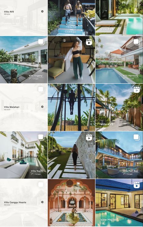 Hotel Instagram Feed, Real Estate Instagram, Instagram Grid, Real Estate Branding, Instagram Feed Ideas, Rental Property, Luxury Villa, Luxury Travel, Real Estate Agent