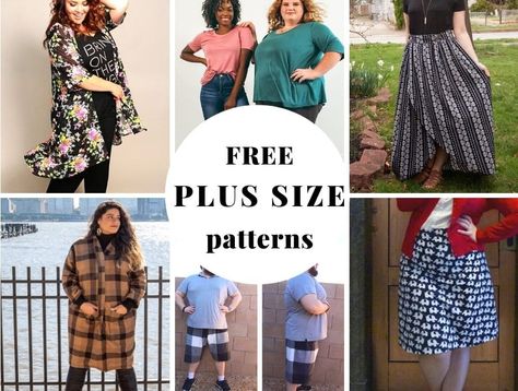 Sewing For Plus Size Women, Plus Sewing Patterns Plus Size, Easy Sewing Patterns For Women Tunic Tops, Free Plus Size Sewing Pattern, Plus Size Sewing Patterns Free Dress, Plus Size Shirt Pattern, Plus Size Maxi Dress Pattern Sewing, Lagenlook Sewing Patterns Plus Size, Diy Plus Size Skirt