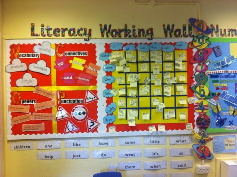 Literacy working wall Literacy Working Wall Ks2, Literacy Working Wall, Community Helpers Preschool Activities, School Display, Working Wall, Writing Corner, Community Helpers Preschool, Wow Words, School Displays