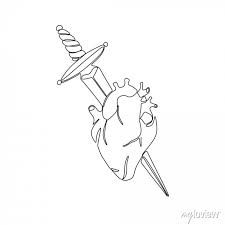 Knife in the heart continuous line drawing, human heart tattoo, • wall stickers knife, dagger, vector | myloview.com Knife In Heart Tattoo, Human Heart Tattoo, Swift Tattoo, Knife Tattoo, Taylor Swift Tattoo, Continuous Line Drawing, Human Heart, Continuous Line, Drawing Human