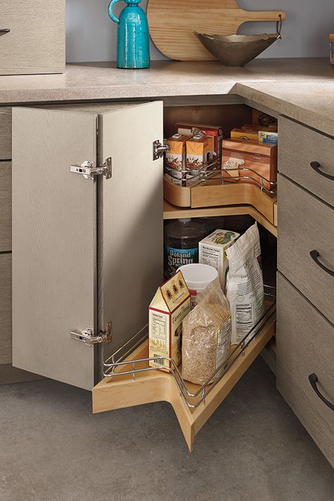 Diamond at Lowes - Organization Pull Out Lazy Susan Corner Space, Kitchen Corner Cabinet Ideas Lazy Susan, Corner Cabinet Pull Out Shelves, Lazy Susan Cabinet Ideas, Kitchen Corner Cabinet Ideas, Lazy Susan Cabinet Organization, Decora Cabinets, Lazy Susan Cabinet, Lazy Susan Kitchen