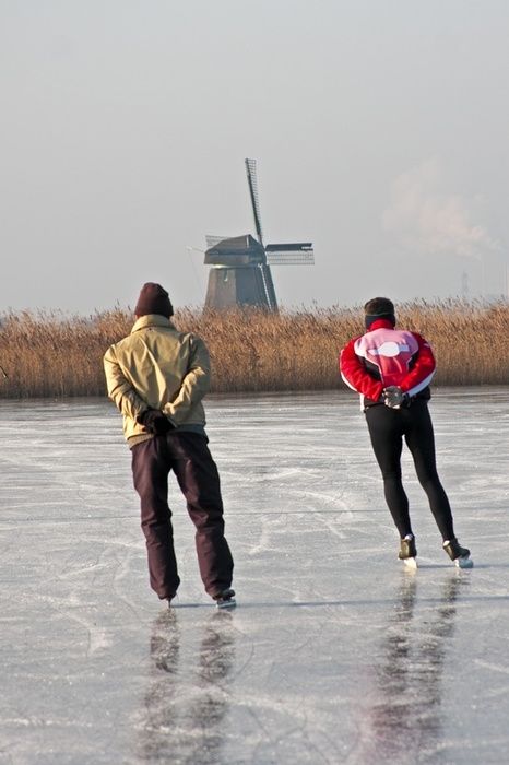 ice skating:netherlands - yep, used to do this over there with my cousins, with strap on skates!