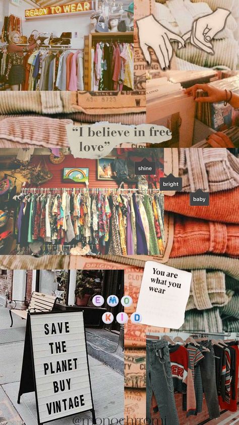 Thrift Store Images, Thrift Store Asthetics, Local Business Aesthetic, Thrift Store Astethic, Thrift Aesthetic Wallpaper, Thrift Wallpaper, Instagram Thrift Shop Ideas, Thrift Store Clothes Aesthetic, Gen Z Aesthetic Moodboard