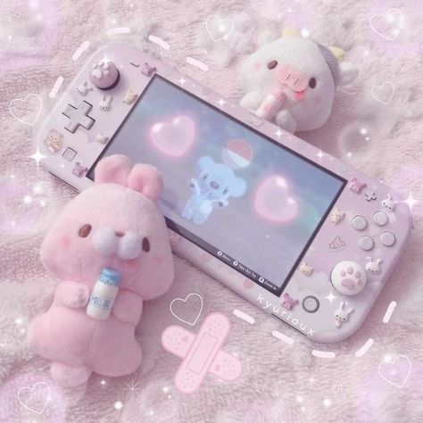 Pink Games, Kawaii Games, Nintendo Switch Case, Gamer Room Decor, Soft Pink Theme, Baby Pink Aesthetic, 패턴 배경화면, Kawaii Accessories, Pastel Pink Aesthetic