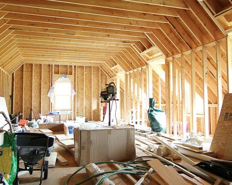 Finishing the Bonus Room Above Our Garage - Plank and Pillow Rooms Over Garage Ideas, Finished Room Over Garage, Addition Above Garage, Garage Addition Ideas, Above Garage Apartment, Plank And Pillow, Alternatives To Drywall, Room Over Garage, Garage Closet