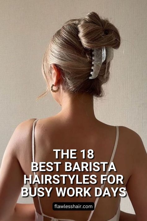 Claw Clip Updo Barista Hairstyles, Get Ready For Work, Claw Clip Hairstyles, Clip Hairstyles, Claw Clip, Up Hairstyles, Hairstyles, Hair Styles, Hair