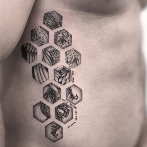 10 Best Hexagon Tattoo Ideas You Have To See To Believe! | Outsons | Men's Fashion Tips And Style Guides Geometric Honeycomb Tattoo, Geometric Hexagon Tattoo, Knitting Tattoo, Hexagon Tattoo, Honeycomb Tattoo, Black Line Tattoo, Tattoo For Boyfriend, Abstract Tattoo Designs, Tattoo Background