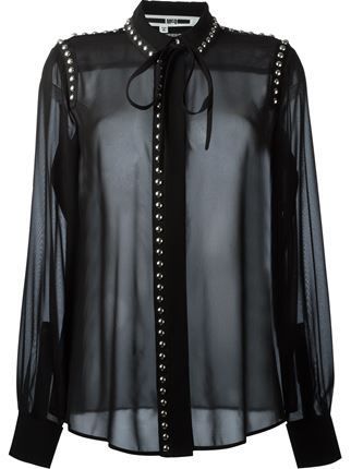 Posh Clothing, Sheer Black Shirt, Studded Shirt, Alexander Mcqueen Dresses, Gothic Clothes, Mcq Alexander Mcqueen, Fashion Victim, Alternative Outfits, Edgy Outfits