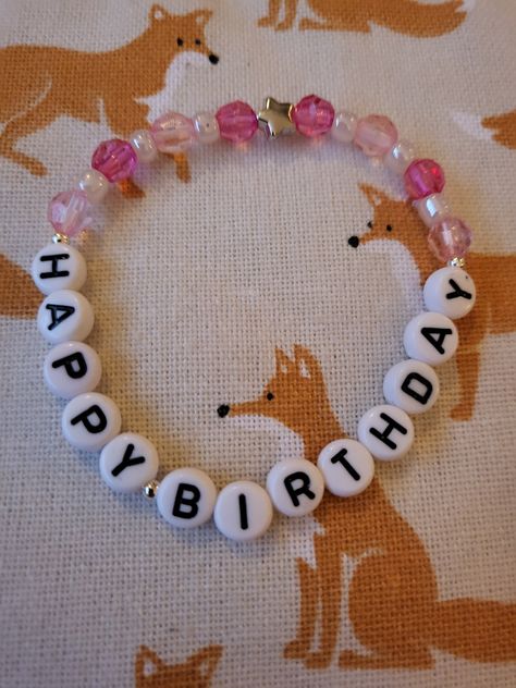 Happy Birthday Personalised Beaded Bracelet, Personalised name bracelet for birthdays. We are a newly started family business of personalised handmade bracelets. All bracelets are made with love and care to fit any occasion. Feel free to message with any questions or specific requests. I Will try my hardest to meet your requirements.  Thank you for taking your time to browse my page.  When making an order with us please specify what colour theme you would like so i can work around that, Any specific name or personalisation and also what size you will need.  Here is a rough guide of average wrist sizes to help you choose what would suit you best. Younger Child - 5-8 years - 6 inches / 15cm Older Child - 9-12 years- 6.5-7 inches / 16.5-18cm Teenager - 7-7.5 inches / 18-19cm Adult - 7.5 inche Birthday Bracelets Ideas, Happy Birthday Bracelet, Birthday Beaded Bracelet, Bracelet Names Ideas, Birthday Bracelet Ideas, Happy Birthday Friendship, Beaded Bracelets Handmade, Happy 40th Birthday, Birthday Bracelet