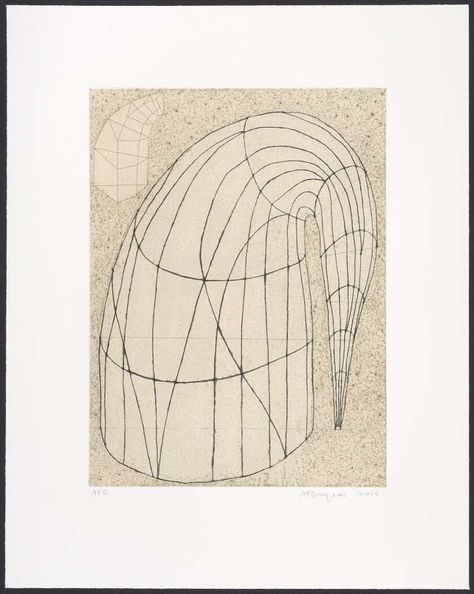 Martin Puryear’s “Untitled (State II, 2014),” color soft-ground etching and drypoint on chine-collé. Photo: Randy Dodson, Published By Paulson Bott Press. FAMSF, Gift Of Paulson Bott Press. Martin Puryear, Public Sculpture, Abstract Drawing, Wood Carver, Royal Academy Of Arts, Art Programs, Native American History, Art Institute Of Chicago, Museum Of Modern Art