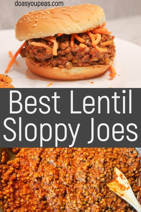 Lentil Sloppy Joes — Do As You Peas Vegetarian Sloppy Joes, Lentil Sloppy Joes, Vegan Sloppy Joes, Joe Recipe, Vegan Lentil, Plant Based Dinner, Vegan Main Dishes, Sloppy Joe, Out Of My Comfort Zone