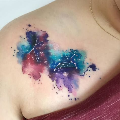 40 Gorgeous Constellation Tattoo Designs | Page 2 of 4 | TattooAdore Leo Tattoo Ideas, Reflection Tattoo, Leo Constellation Tattoo, Sky Reflection, Leo Tattoo, Tattoo Diy, Unalome Tattoo, Galaxy Tattoo, Shape Tattoo