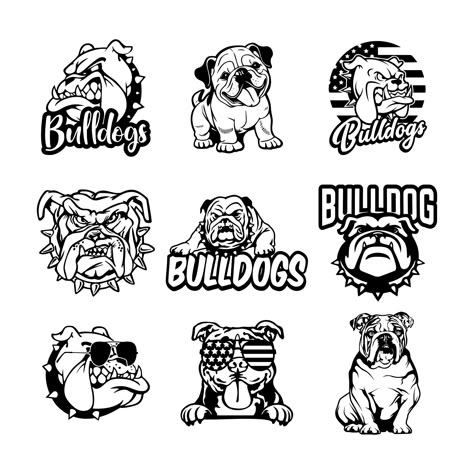 Bulldog Basketball Svg, Bulldog Shirts School Spirit Svg, Bulldog Mascot Svg, English Bulldog Svg, Bulldogs Mascot, Animal Lover Tattoo, French Bulldog Svg, Bulldog Football, Bulldog Silhouette